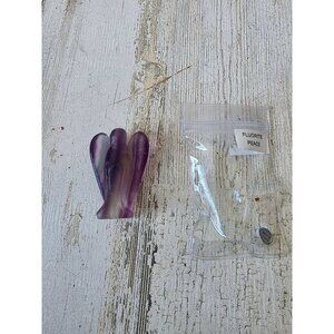 Kalifano flourite Angel‎ peace purple cherub rock crystal statue figurine